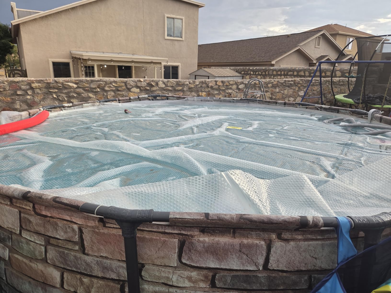 Blue 18 ft Round Pool Solar Cover | 12 Mil | Heat Retaining Blanket for Inground & Above Ground Swimming Pools | Sun's Energy Heats Pool | Bubble Heating Blankets | 1200 Series customer photo 1