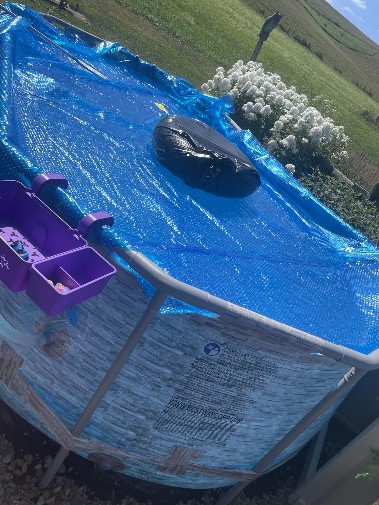 Sun2Solar Blue 18 ft Round Solar Cover | 8 Mil | Heat Retaining Blanket for Above Ground & Inground Swimming Pools | Sun's Energy Heats Pool | Bubble Heating Blankets | 800 Series customer photo 2
