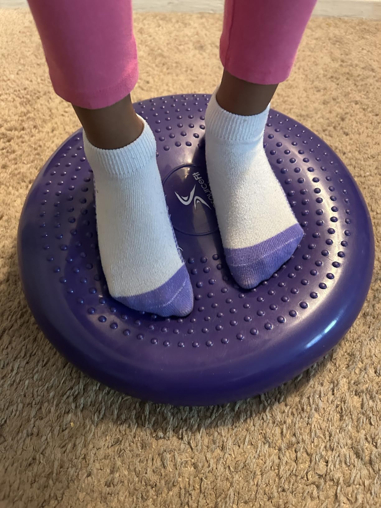 ProsourceFit Core Balance Disc Trainer, 14 inch Diameter with Pump for Fitness, Balance Training, or Seating; Wobble Board for Core Stability; Flexible Floor Cushions customer photo 1