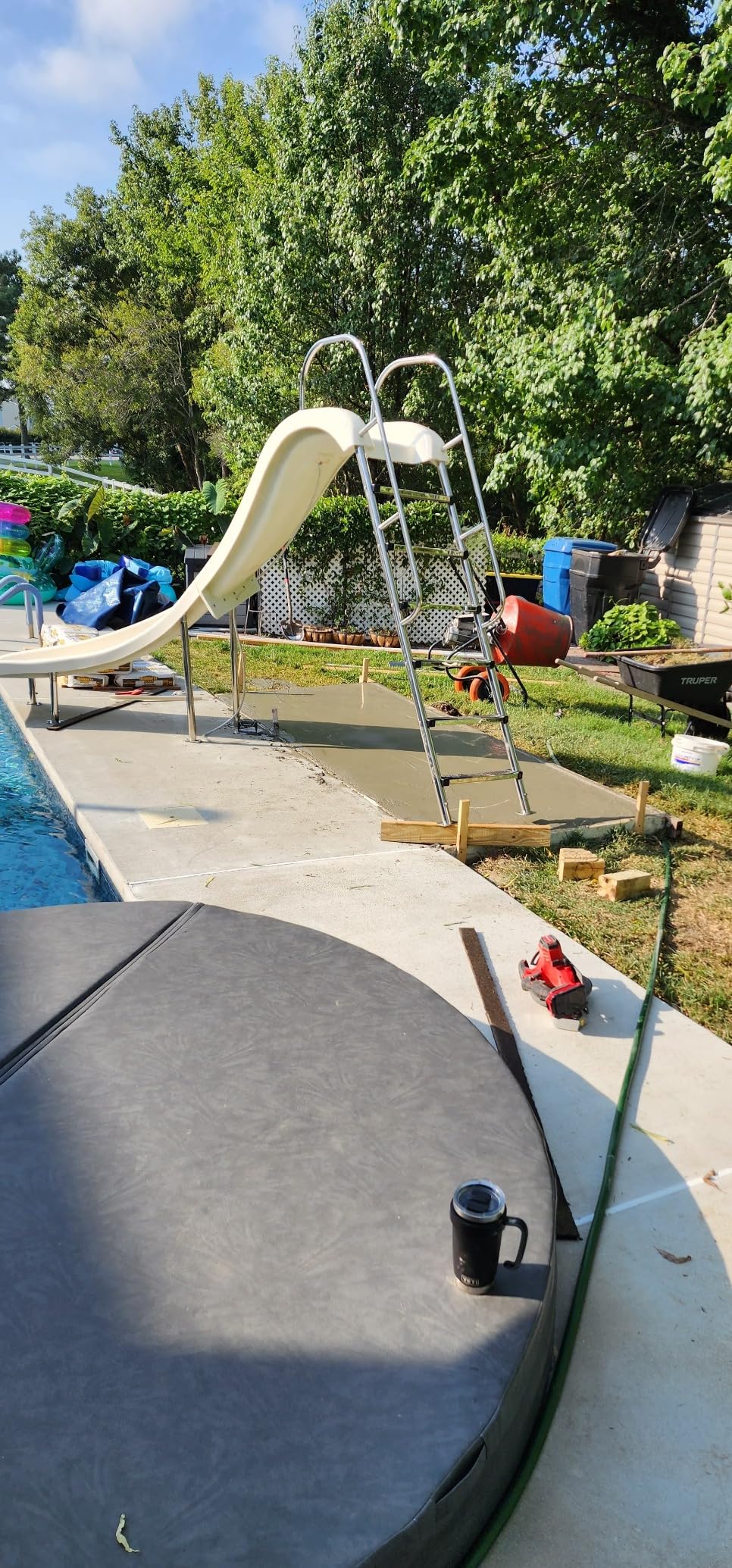 FibroPool Full-Sized Fiberglass Swimming Pool Slide - 10'6