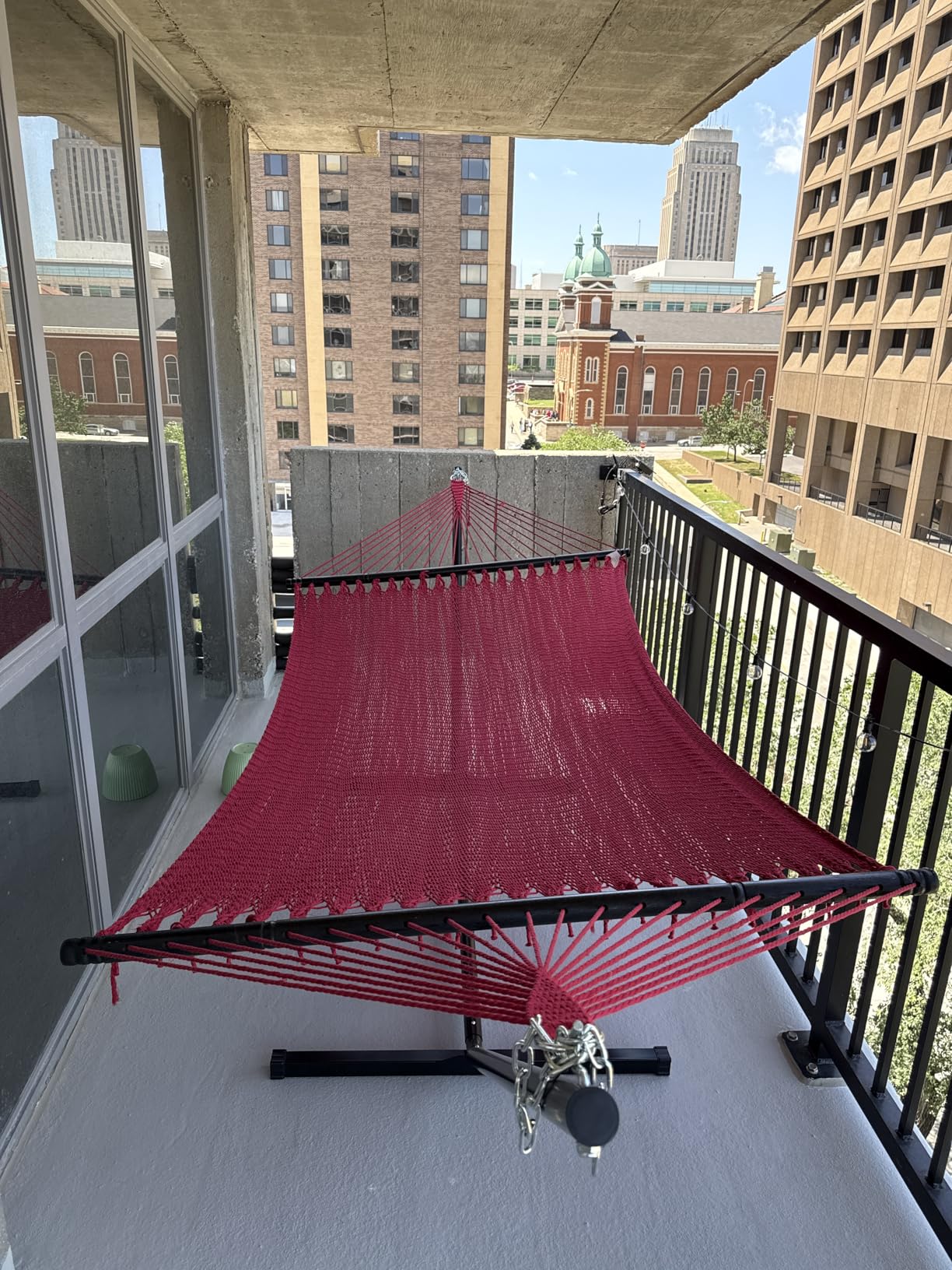 Sunnydaze Soft-Spun Polyester Rope Double Hammock for Outside - 600-Pound Weight Capacity Extra Large Hammock - Tan customer photo 1