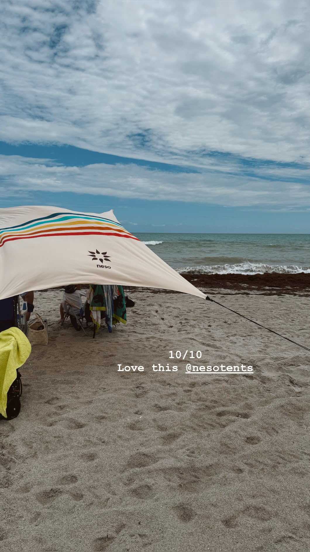 Neso Portable Beach Tent Sun Shelter with Sand Anchor - Lightweight Beach Shade Canopy - Easy Setup for Family Outing - Patented Reinforced Corners - UPF 50+ Sun Protection - 7 x 7ft - Periwinkle Blue customer photo 1