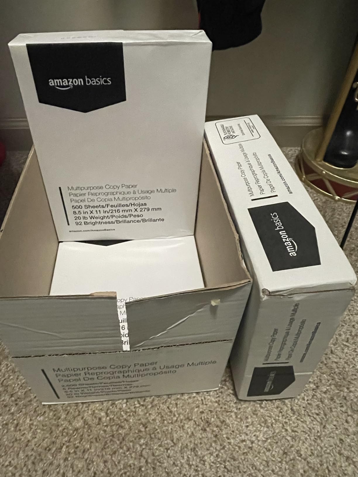 Amazon Basics Multipurpose Copy Printer Paper, 20 lb, 8.5 x 11 Inches, 10 Reams (5,000 Sheets), 92 Bright White customer photo 2