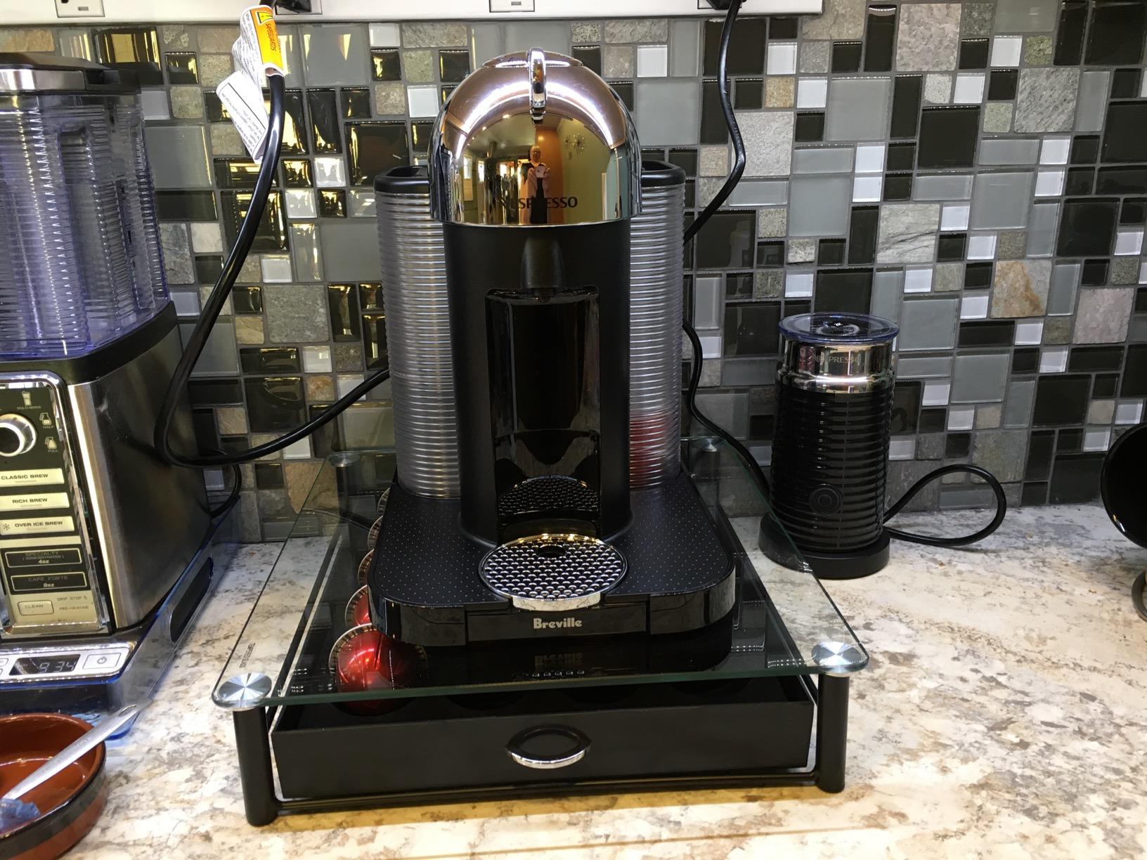 Nespresso Vertuo Coffee and Espresso Maker by Breville, Chrome with Aeroccino Milk Frother customer photo 1