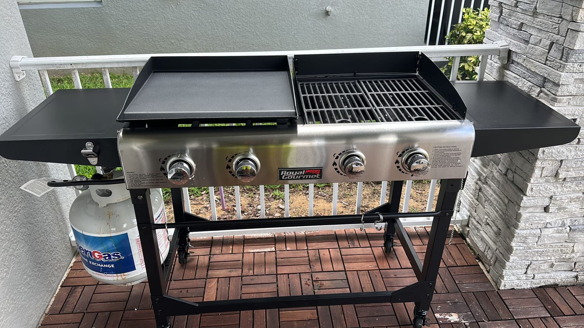 Royal Gourmet GD401C 4-Burner Propane Gas Grill and Griddle Combo with Cover, 48,000 BTUs customer photo 1