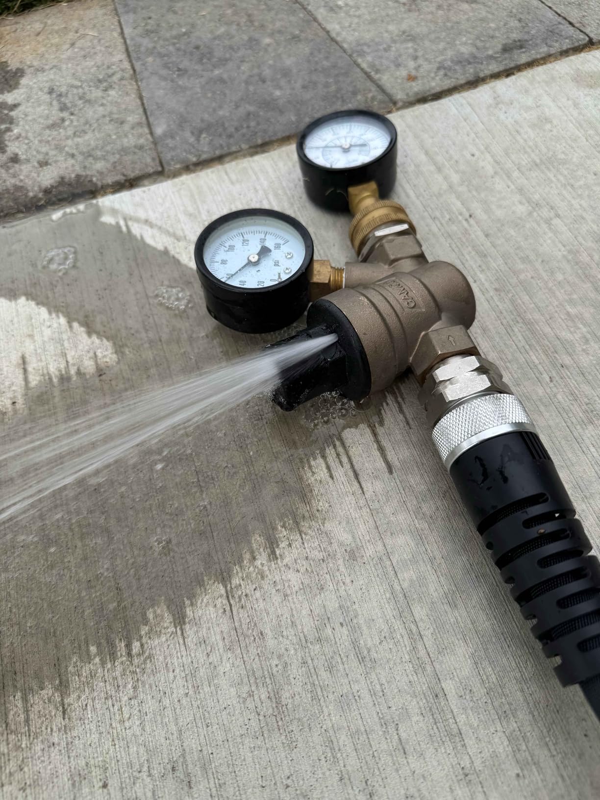 Camco Adjustable RV/Marine Brass Water Pressure Regulator | Help Stop Damage to RV/Marine Appliances, Plumbing Fixtures, and Hoses | Features Standard Garden Hose Threads for Simple Hookup | (40058) customer photo 1