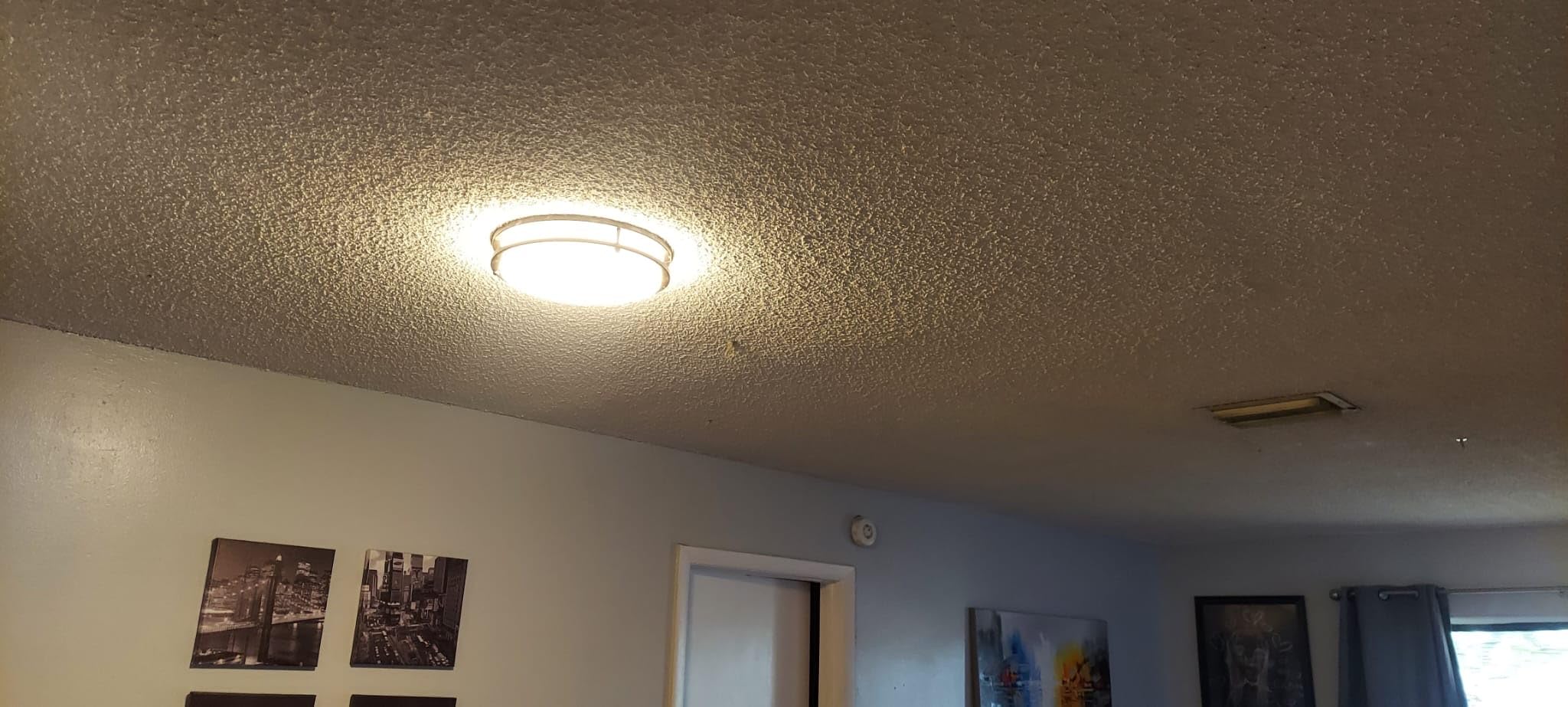 13 inch Flush Mount LED Ceiling Light Fixture, 2700K/3000K/3500K/4000K/5000K Adjustable Ceiling Lights, Brushed Nickel Saturn Dimmable Lighting for Hallway Bathroom Kitchen or Stairwell, ETL Listed customer photo 1