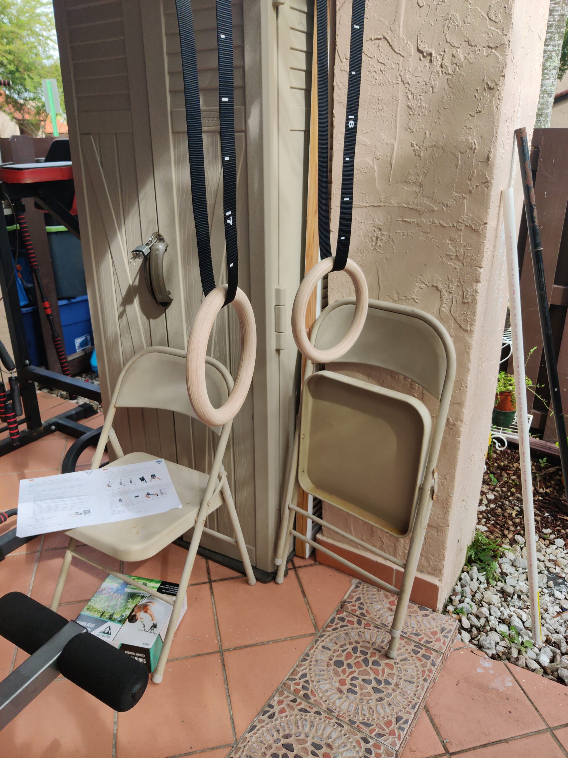 PULLUP & DIP Premium Gymnastic Rings, Wooden Gym Rings for Calisthenics - Wide Straps with Length Markings + Door Anchor + Carry Bag + Exercise Guide customer photo 1