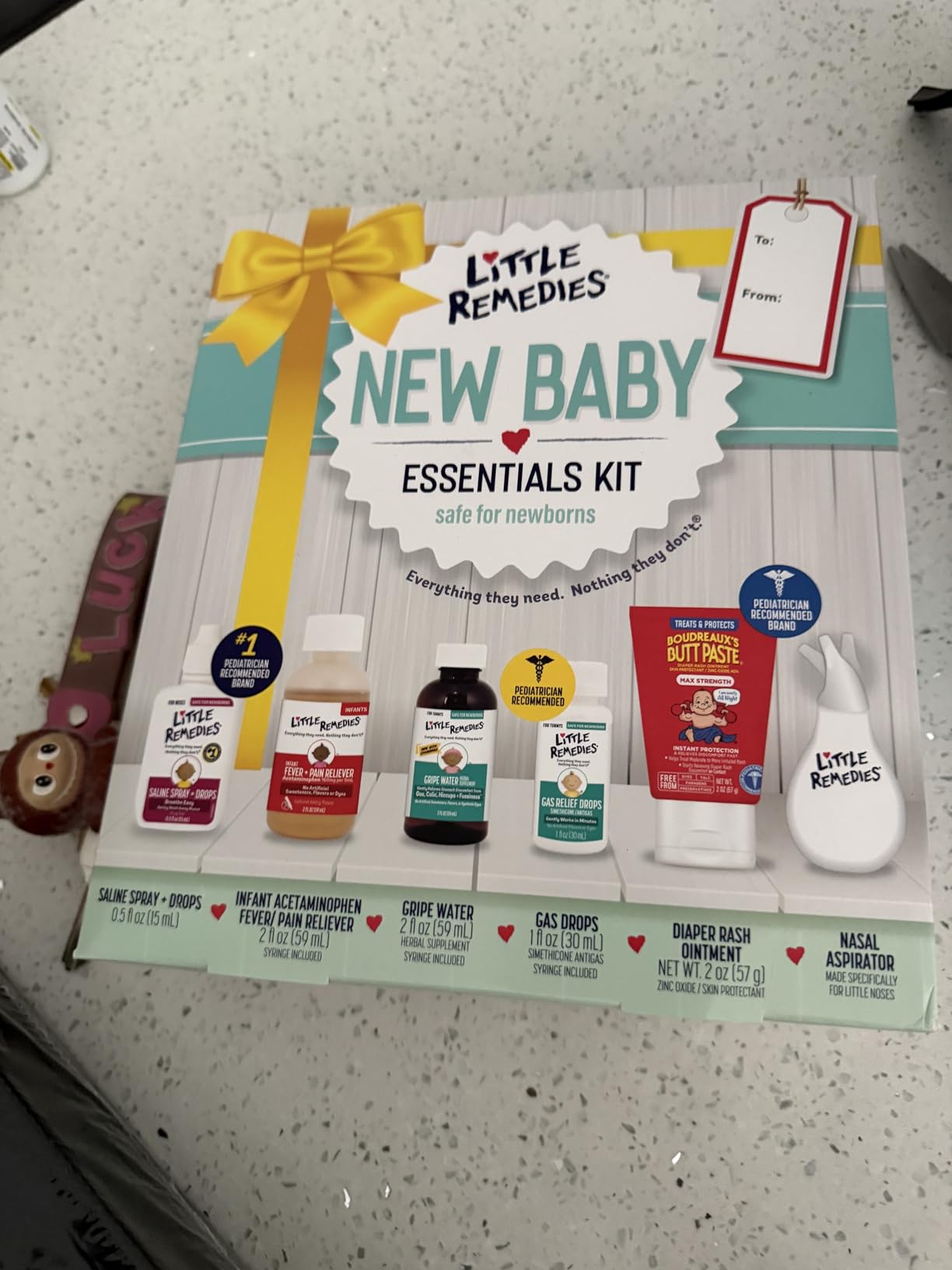 Little Remedies New Baby Essentials Kit with Saline Nasal Spray, Diaper Rash Cream, Gas Relief Drops, Gripe Water & More, Safe for Newborns customer photo 2