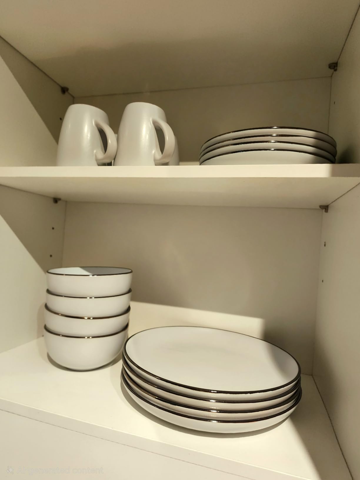 Gibson Home Rockaway 12-Piece Stoneware Dinnerware Set, Matte Finish, Service for 4, Modern Ceramic Plates and Bowls, Microwave & Dishwasher Safe, Soft Gray customer photo 2