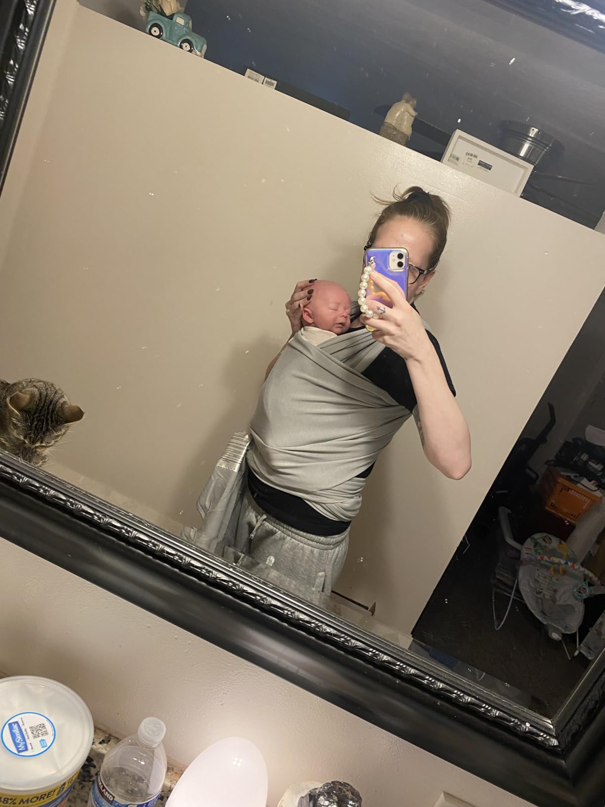 KeaBabies Baby Wrap Carrier - All in 1 Original Baby Carrier Newborn to Toddler Sling, Easy to Wear, Hands Free Bonding, Lightweight, Breathable Infant Wraps customer photo 2