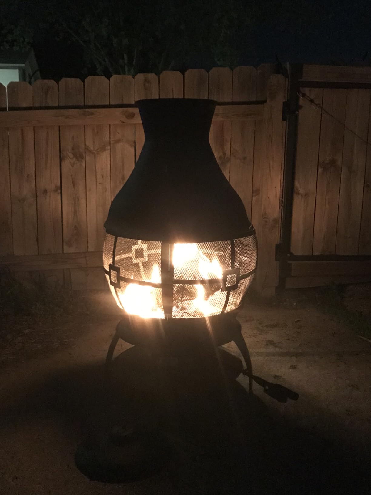 BALI OUTDOORS Chiminea Outdoor Fireplace, Outdoor Wood Burning Fire Pits for Backyard, Garden, Camping, Brown-Black customer photo 1