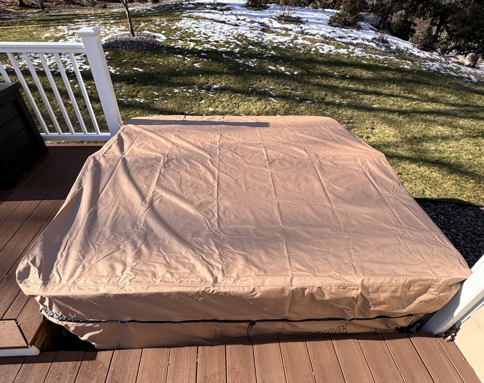 ULTCOVER Waterproof 600D Polyester Square Hot Tub Cover Outdoor SPA Covers 85 x 85 inch customer photo 1