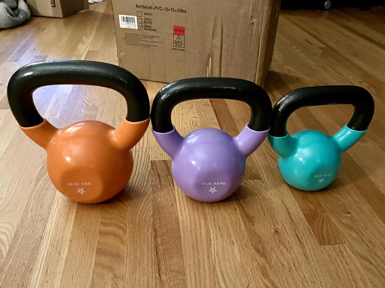 Yes4All Kettlebell, Vinyl Coated Kettlebell Cast Iron Sets with Stable Flat Bottom for Full Body Workout, Push up, Grip Strength Training & Weights Exercises customer photo 2