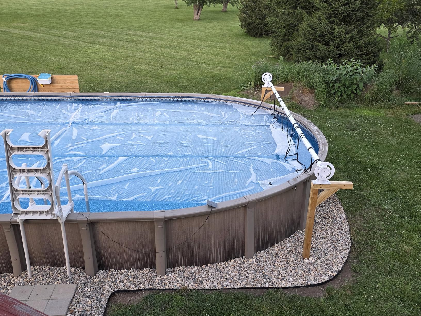 Sun2Solar Solar Cover Reel System for Round or Oval Above-Ground Swimming Pools | Fits Pools up to 21 ft Wide Without Decking | Easy One-Person Reel Operation customer photo 2