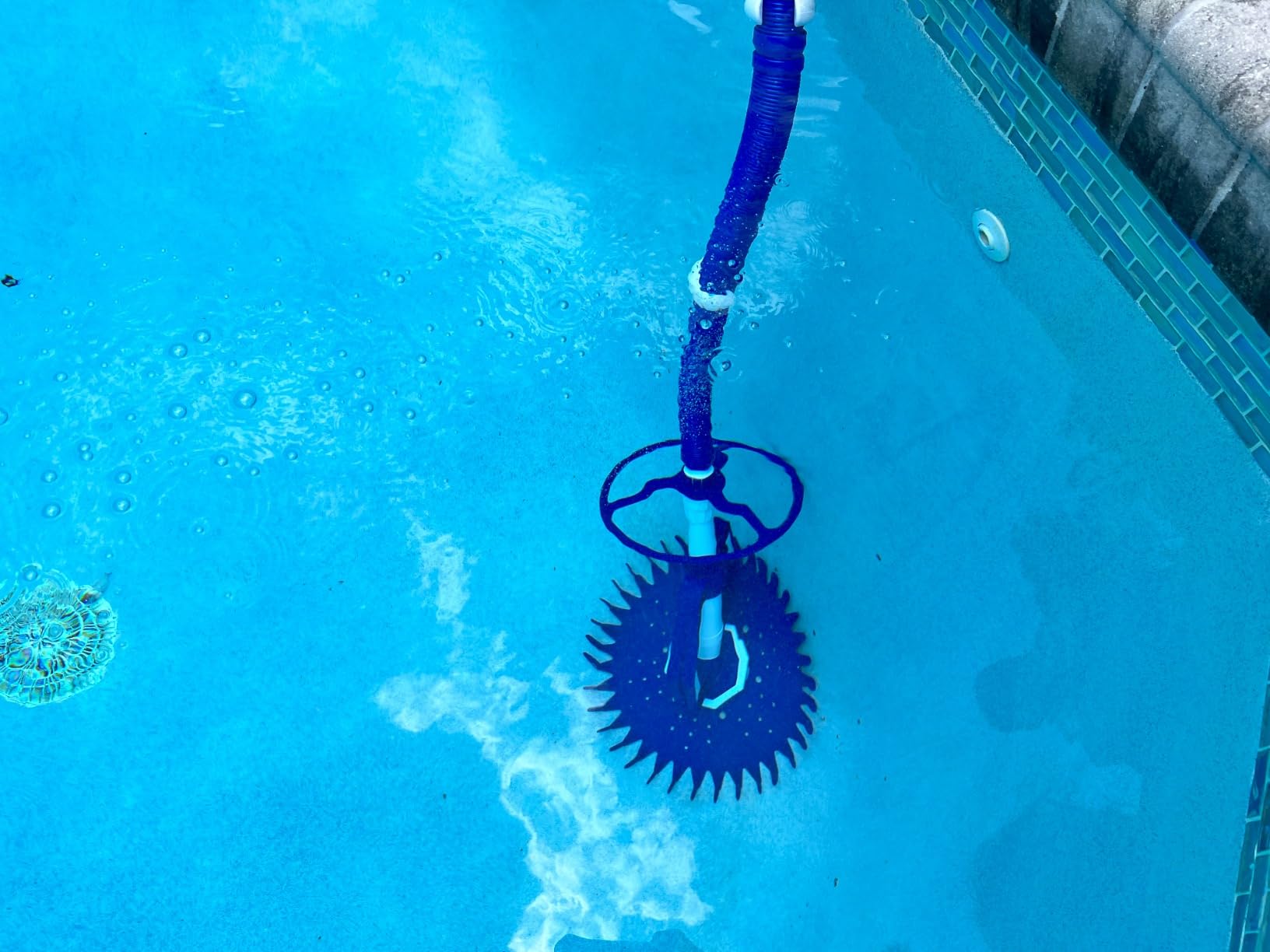 VINGLI Pool Vacuum Above Ground Indoor Outdoor Automatic Swimming Pool Cleaner Sweep Sweeper with 33FT Hoses (Nave Blue) customer photo 1