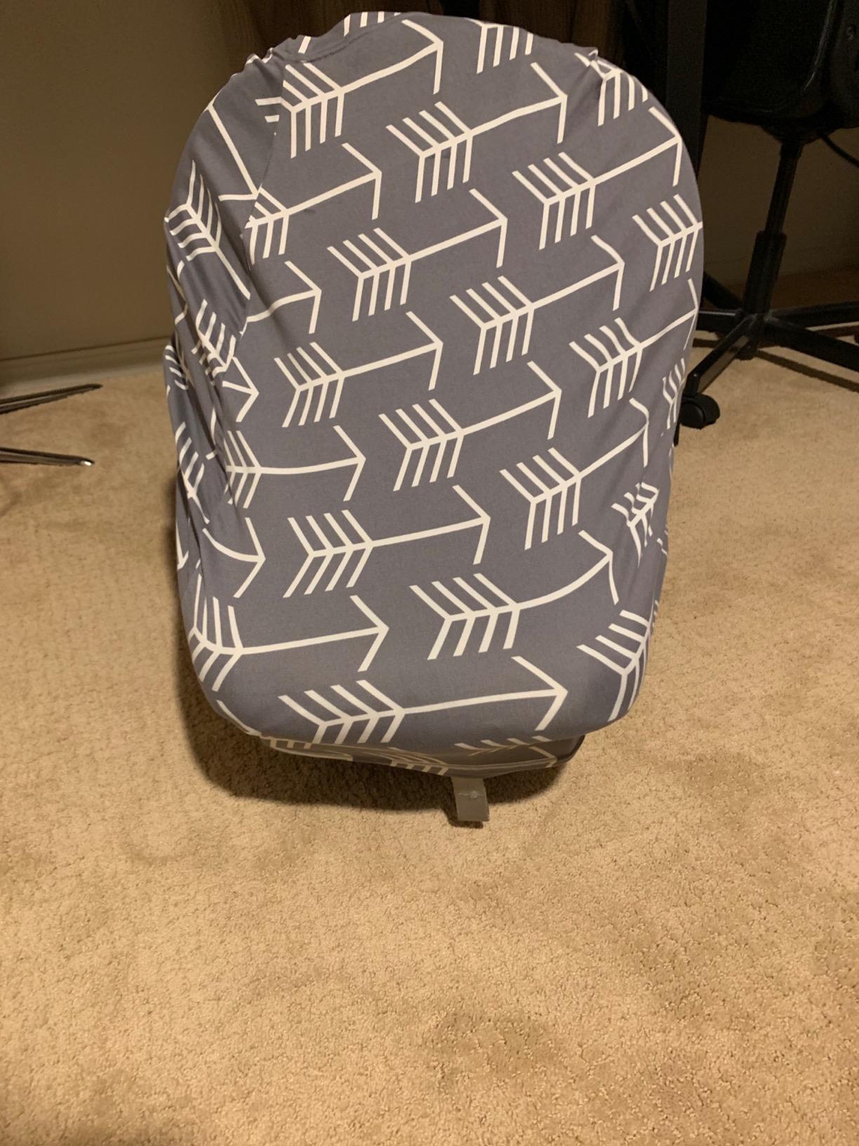 Nursing Cover for Babies Versatile Baby Car Seat Cover for Newborn Grey with White Arrow customer photo 1