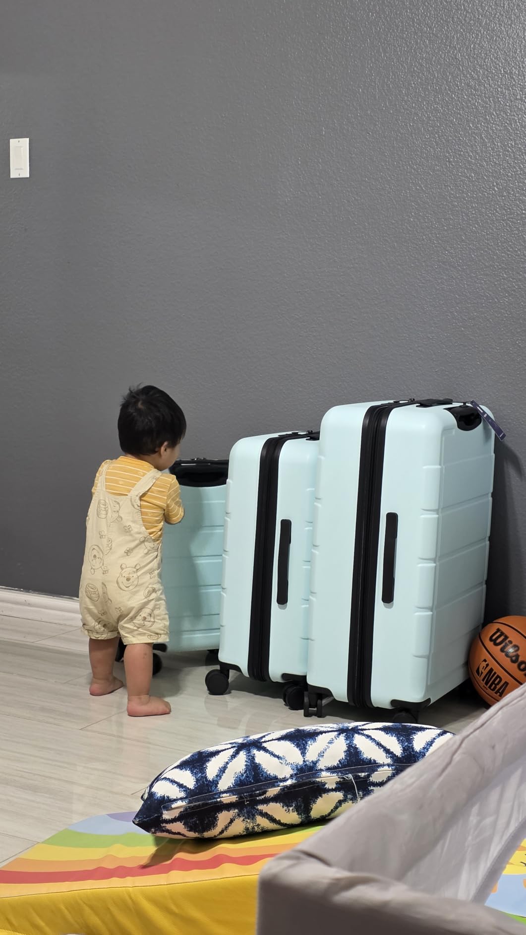 SHOWKOO Luggage Sets 3 Piece Expandable 100% PC Durable Hardshell Suitcase with Wheels TSA Lock Lightweight Wine Red customer photo 2