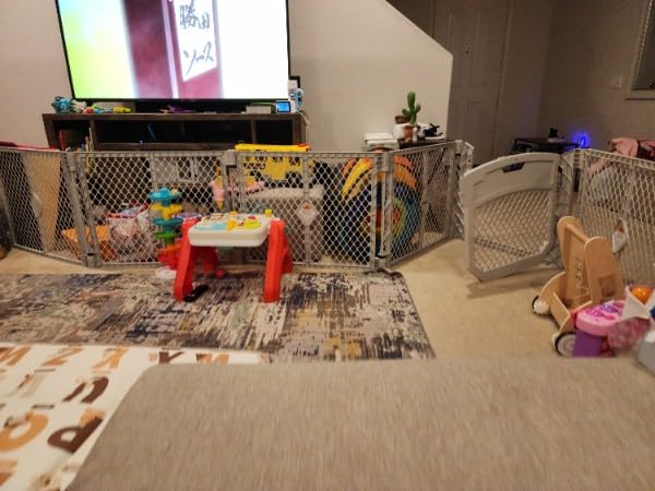 Toddleroo by North States - Superyard Duo Extra Wide Baby Gate & Play Yard: 6 Panel Baby Playpen - Included Wall Mount Kit - Made in USA customer photo 1