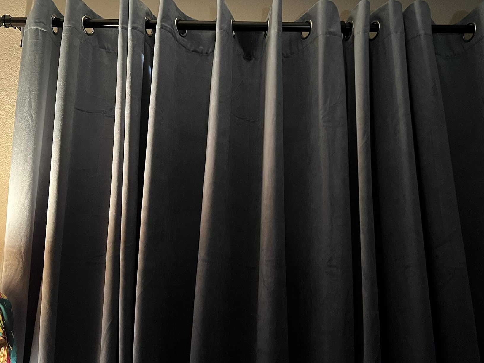 StangH Black Blackout Velvet Curtains 84 inches Long - Grommet Thermal Insulated Curtain Panels Chill Resist Keep Warm for Living Room, Black, W52 x L84 Inches, 2 Pieces customer photo 2
