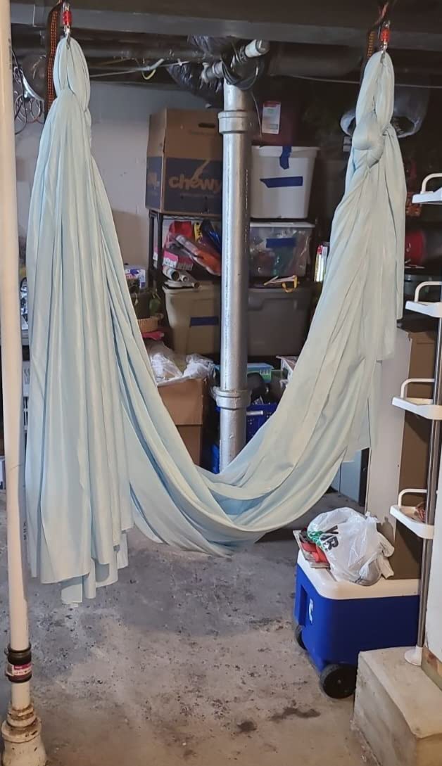 Aerial Yoga Hammock L:5M W:2.8M 5.5 Yards Aerial Pilates Silk Yoga Swing Set with 2000 Lbs Load Include Daisy Chain, Pose Guide customer photo 2