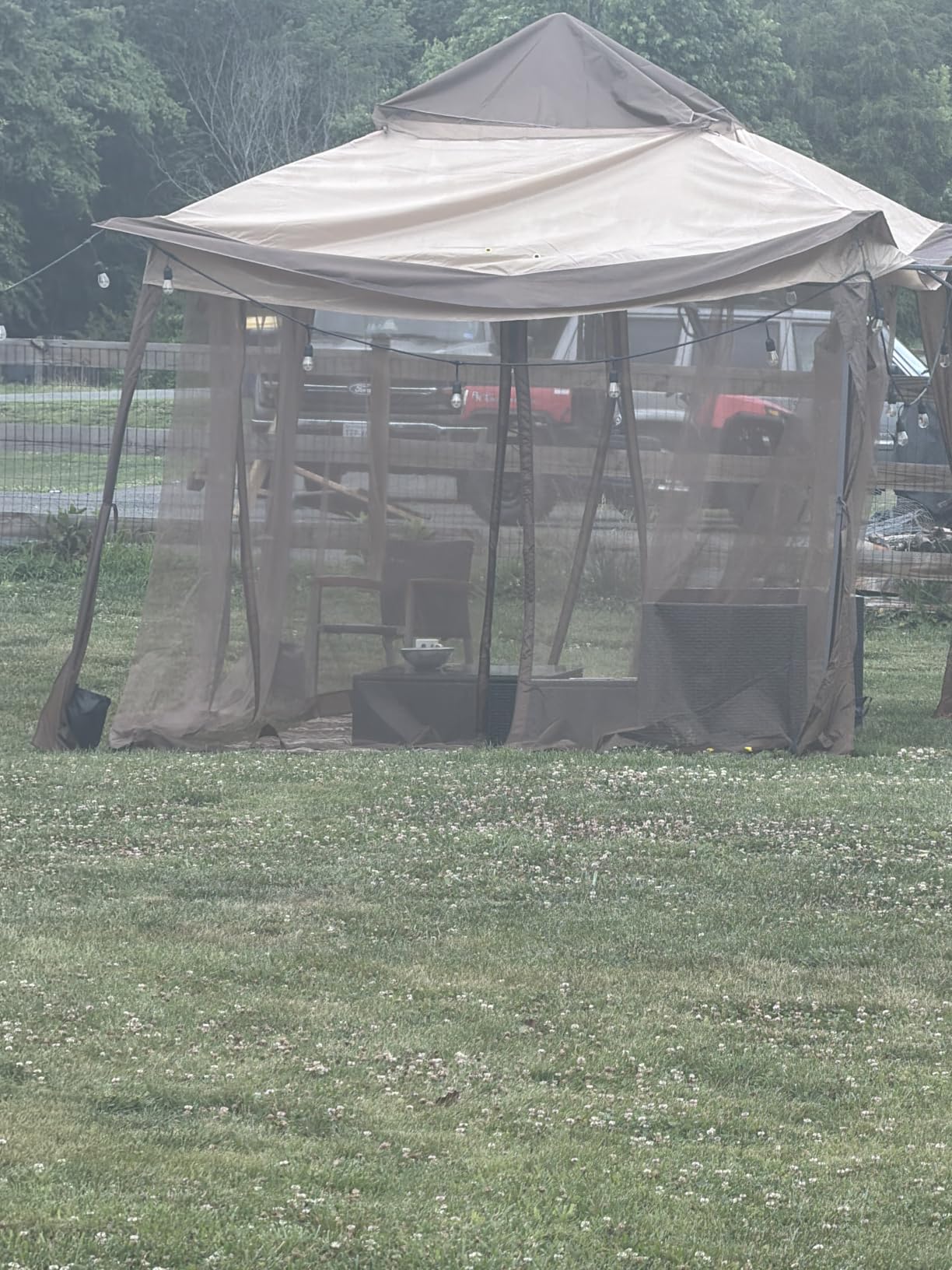 COOS BAY 11x11 Pop Up Gazebo with Mesh Netting, Instant Outdoor Canopy Tent, Water Resistant Shelter with UPF 50+ UV Protection, 121 Sq Ft Coverage, Beige customer photo 1