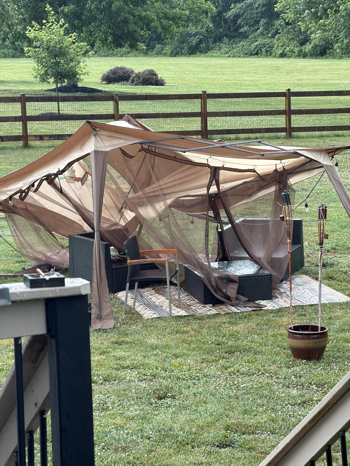 COOS BAY 11x11 Pop Up Gazebo with Mesh Netting, Instant Outdoor Canopy Tent, Water Resistant Shelter with UPF 50+ UV Protection, 121 Sq Ft Coverage, Beige customer photo 2