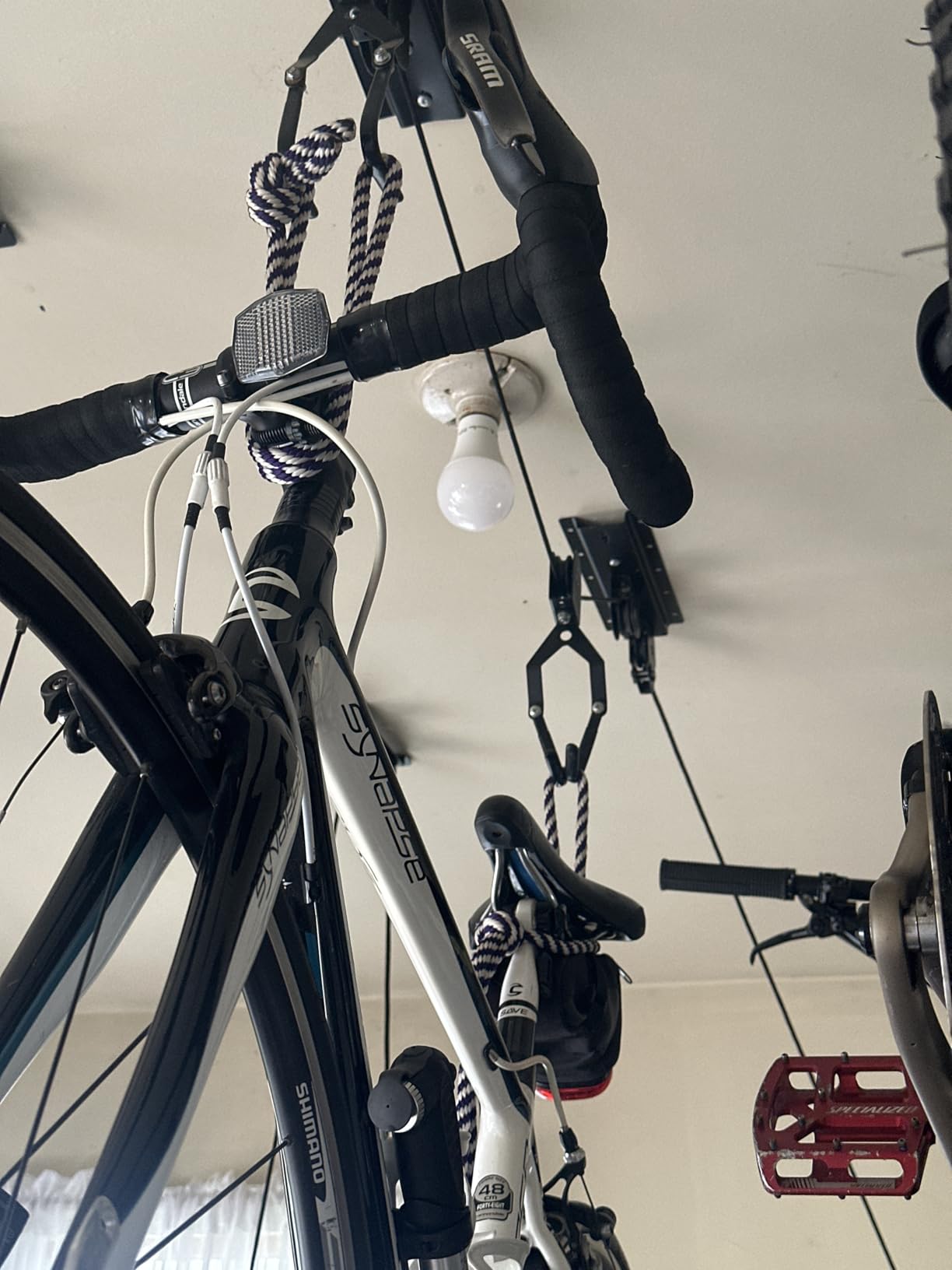 Wallmaster Ceiling Bike Mount Hanger, Bike Ceiling Lift Hoist, Bike Pulley System for Garage, Indoor Bicycle Hooks, 1 pack customer photo 1
