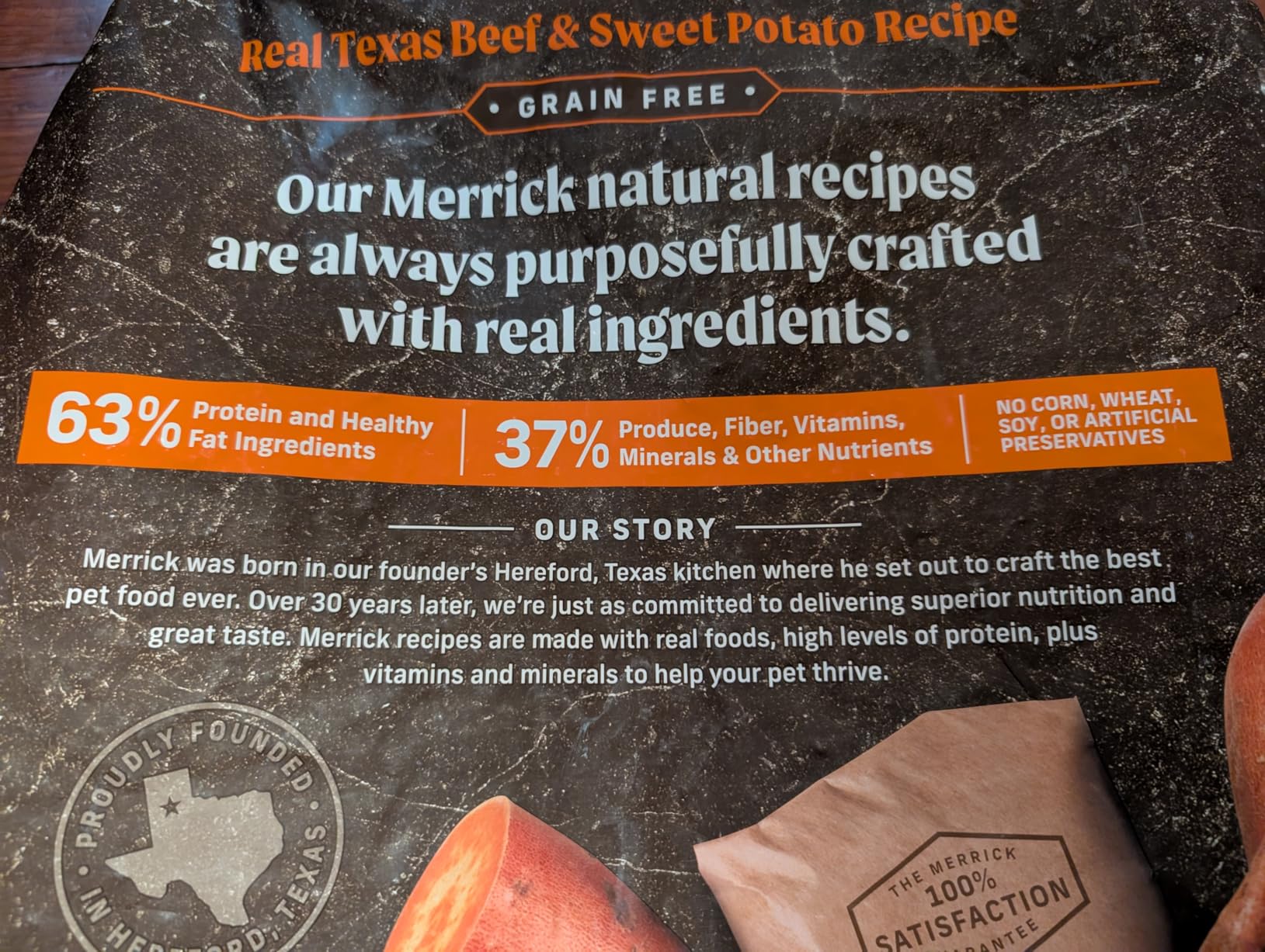 Merrick Premium Grain Free Dry Adult Dog Food, Wholesome and Natural Kibble, Real Beef and Sweet Potato - 4.0 lb. Bag customer photo 2