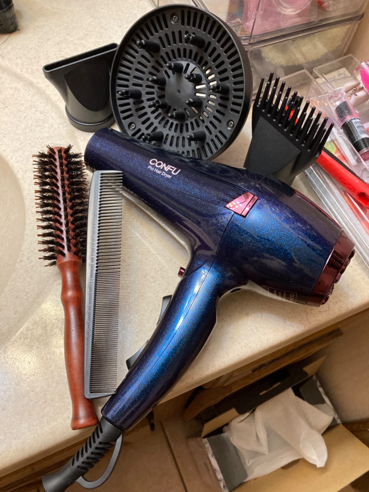 CONFU Hair Dryer Pro, Professional Ionic Salon Blow Dryer, 5X Fast Drying, 1875 Watts customer photo 1