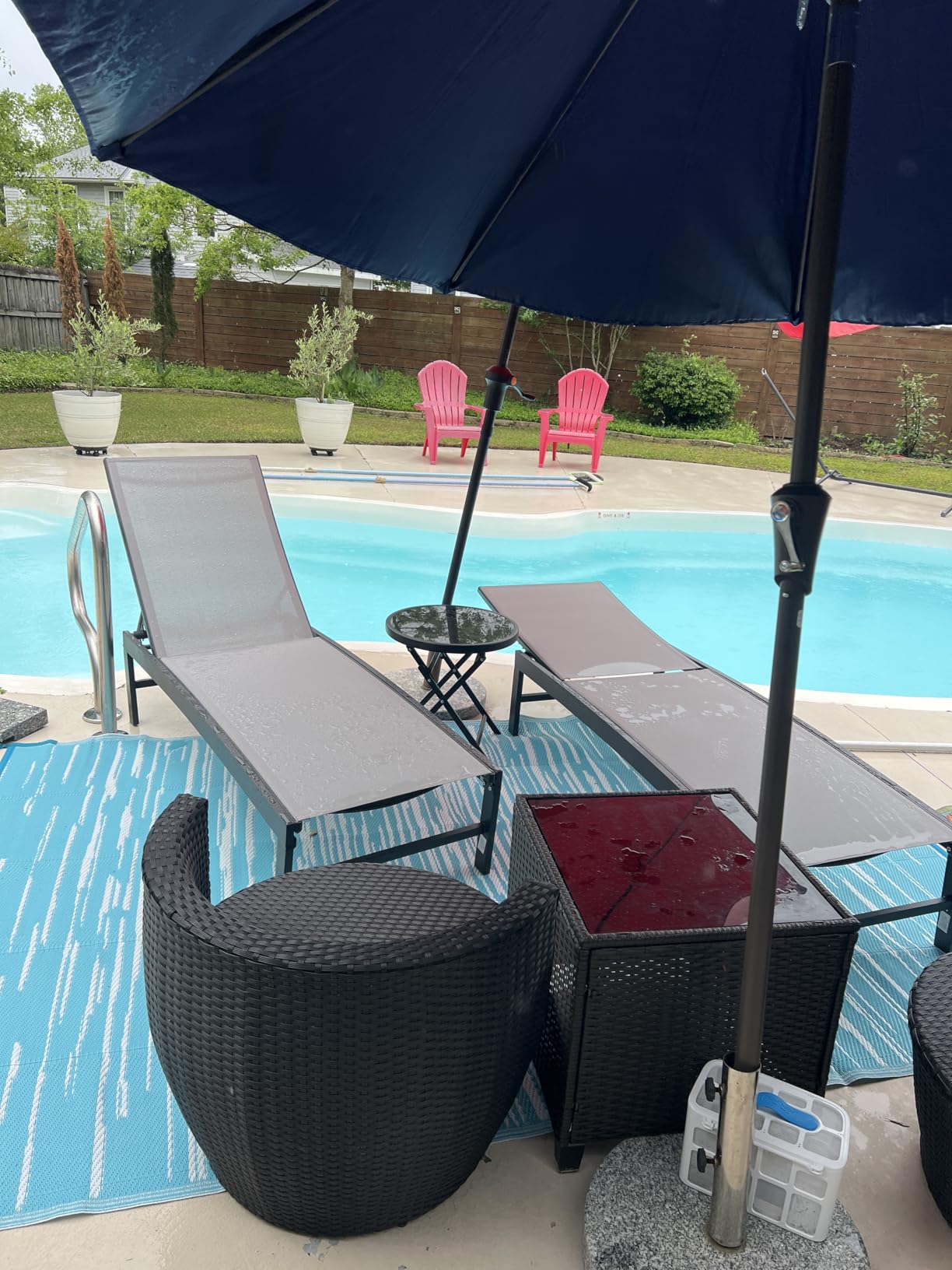 Crestlive Products Lounge Chair Outdoor Set of 2, Metal Pool Chaise Lounge Chairs, Adjustable Five-Position Tanning Recliner, All Weather for Patio, Beach, Yard, Pool (Beige) customer photo 2