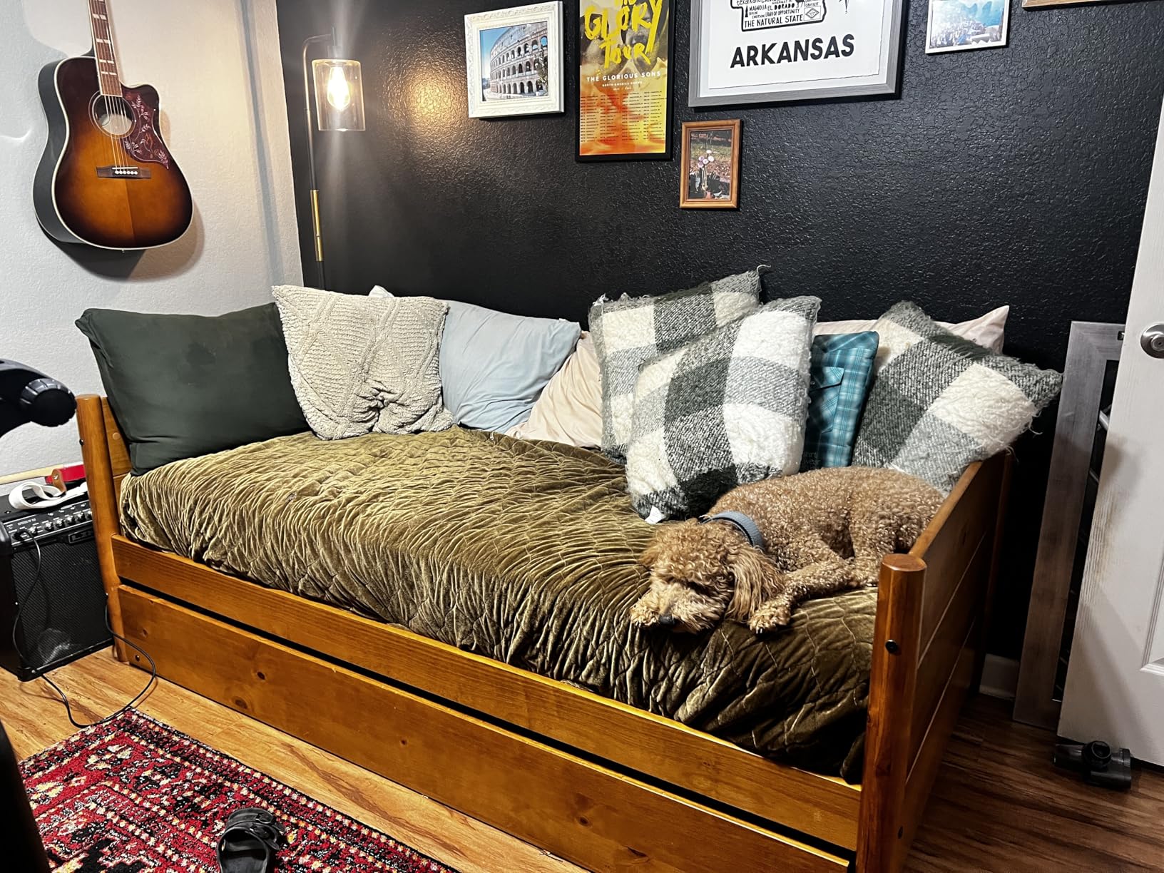 Camaflexi Mid-Century Modern Daybed & Trundle, Solid and Manufactured Wood, Panel Headboard, Twin Trundle, Castanho Finish, Twin customer photo 2