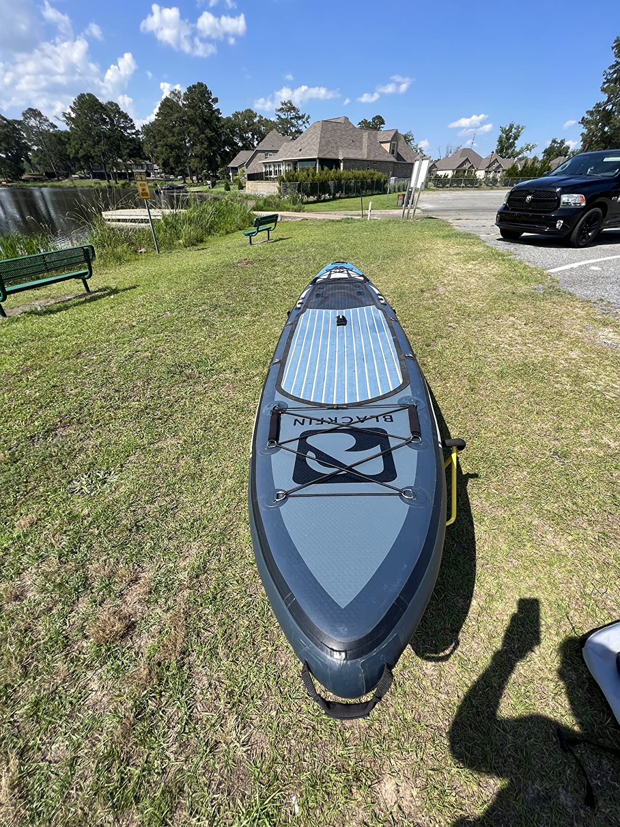 Suspenz SUP Stands, Stand Up Paddle Board, Surfboard Foldable Racks, EZ-Fold Portable Stand, Yellow 22-1901 customer photo 2