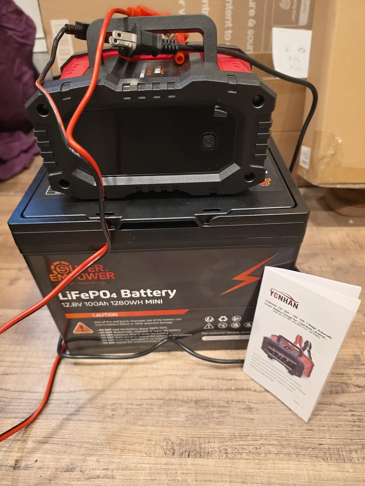 YONHAN Battery Charger 20A 12V/24V LiFePO4 Lead Acid Fully Automatic Battery Maintainer, Car Battery Trickle Charger Automotive w/Repair, Winter Mode, for AGM, STD, Gel, Deep Cycle Batteries customer photo 2