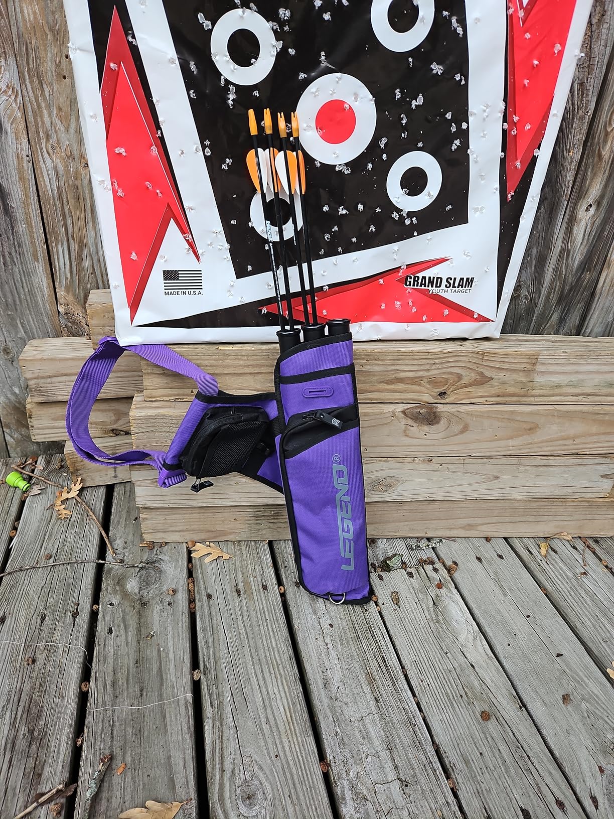 LEGEND First Archery Quiver Case for Arrows - Target Shooting Hip Quivers with Adjustable Belt & 3 Arrow Tubes - Durable Nylon Material with T-Slot & Storage Pockets for Accessories, Tools, Score Card customer photo 1