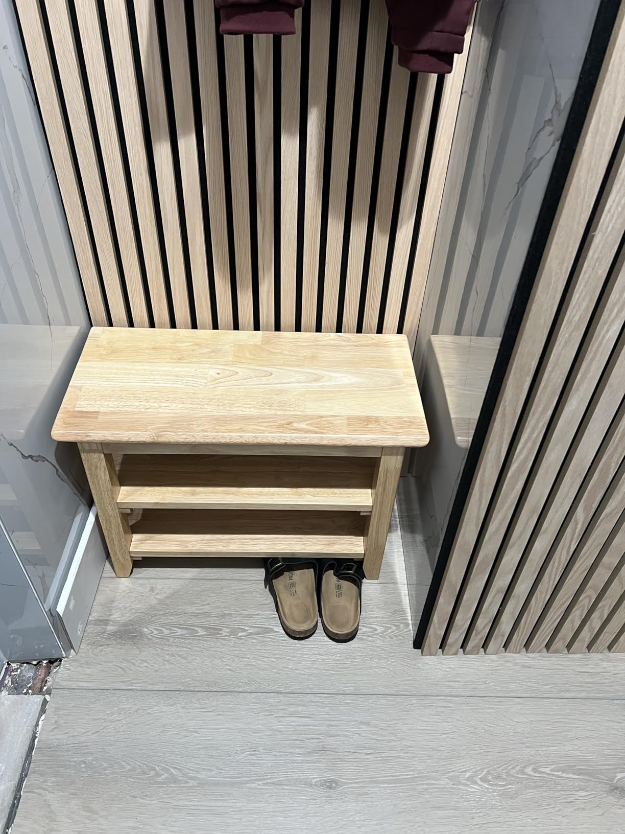 XKZG Shoe Storage Bench Wooden Shoe Rack Bench Rustic Solid Wood Entryway Bench (Brown,31.5