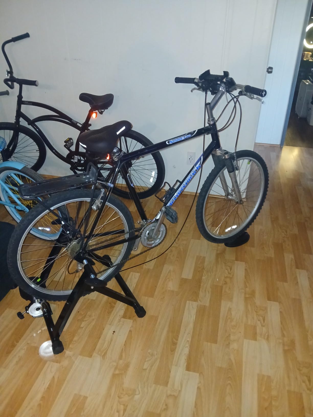 Goplus Bike Trainers for Indoor Riding, Folding Stationary Bike Stand with Magnetic Flywheel for Bicycle Cycling Training, 26''-28'' Wheels Road & Mountain Bikes customer photo 1