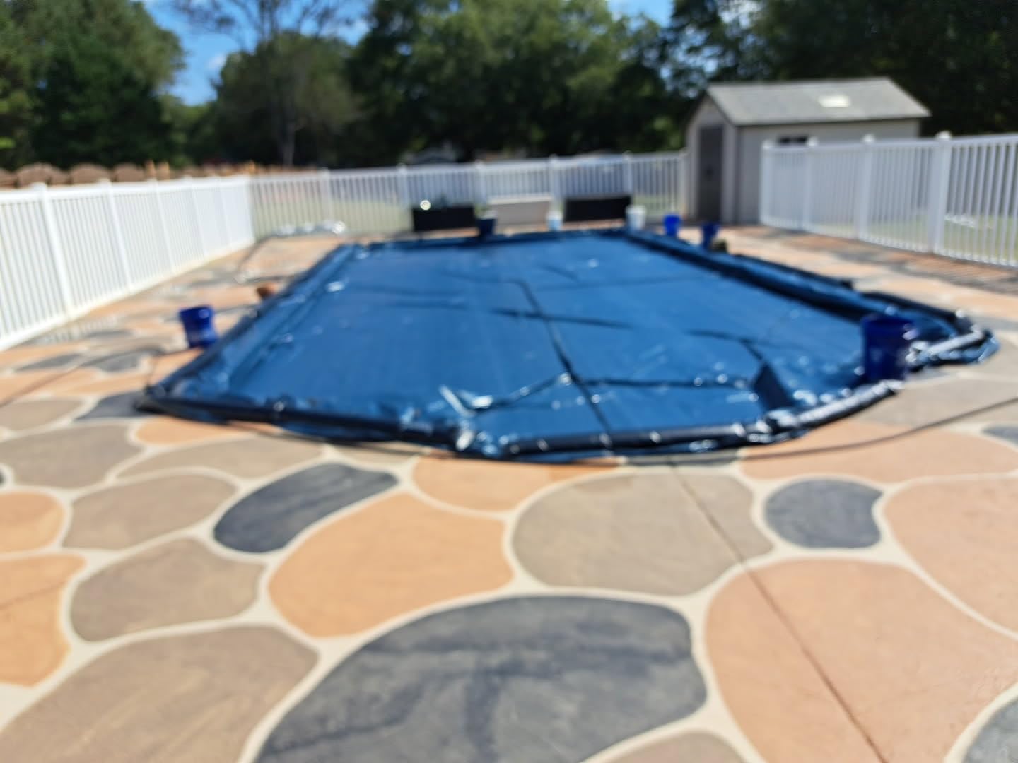 Doheny's Commercial-Grade Economy 4 Year Winter Pool Cover for Inground Pools - 20' x 40' - Includes Heavy-Duty Water Bag Loops Every 4 Ft to Prevent Water Bag Roll Away customer photo 1