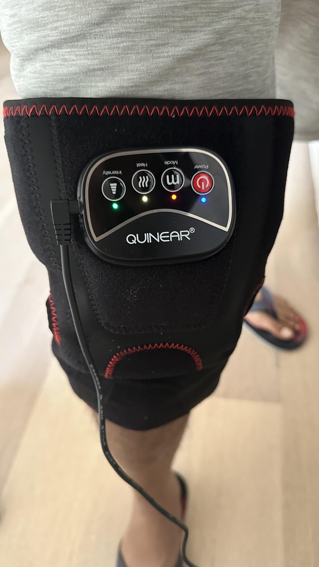 QUINEAR Knee Massager for Pain Relief, Air Compression Heating Pad for Knee, Heated Knee Warmers Wrap, 3 Modes & 3 Intensities customer photo 2