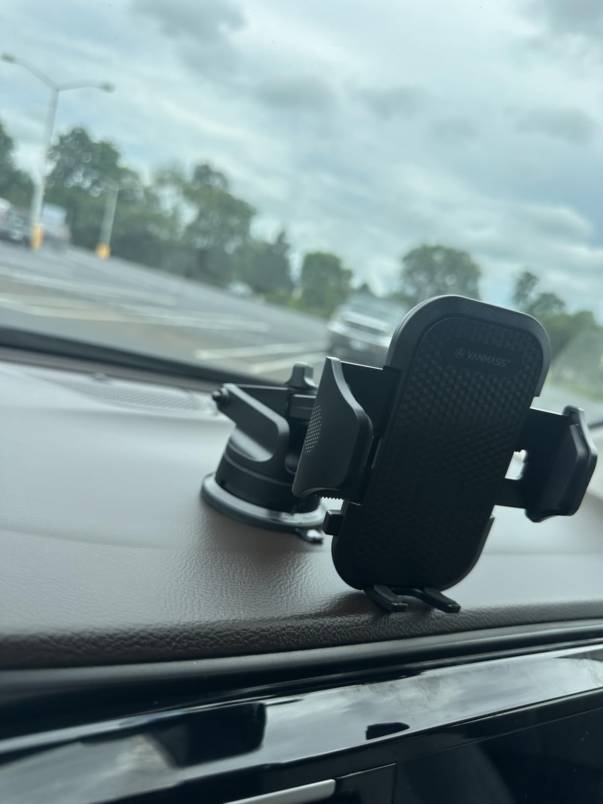 [True Military-Grade] Car Phone Holder VANMASS [Upgraded Strongest Suction&Clip] Cell Phone Mount for Dashboard Windshield Vent Kit, Truck Cradle Stand for iPhone 17 Pro Max 16 15 14 Android customer photo 1