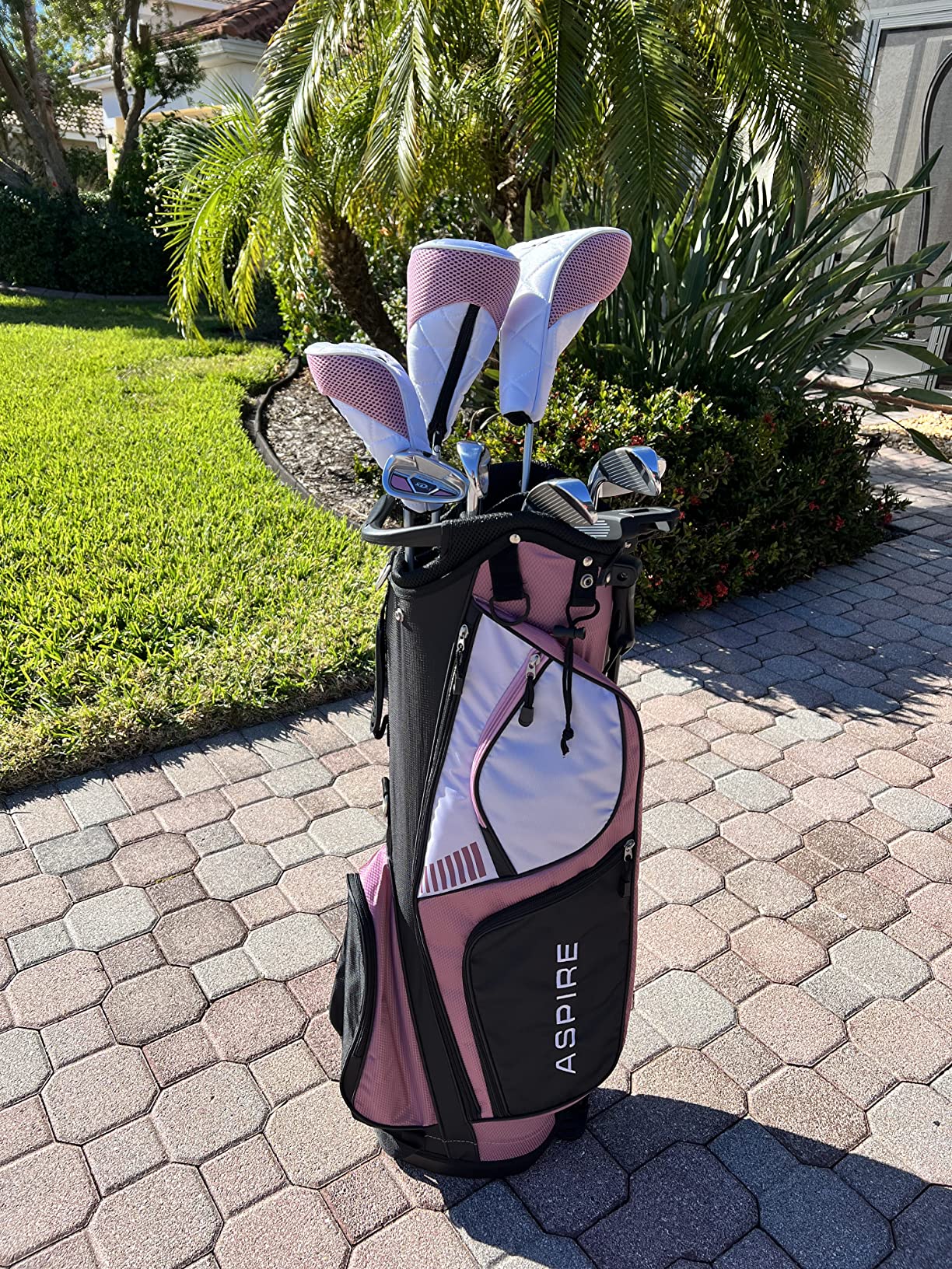 Aspire XD1 Womens Golf Clubs Full Set, Includes Driver, Fairway, Hybrid, 6-PW Irons, Putter, Stand Bag, 3 H/C's, Ultra-Light Graphite Shafts, Golf Clubs Women Right Handed, Comes in 3 Sizes, Pink customer photo 2
