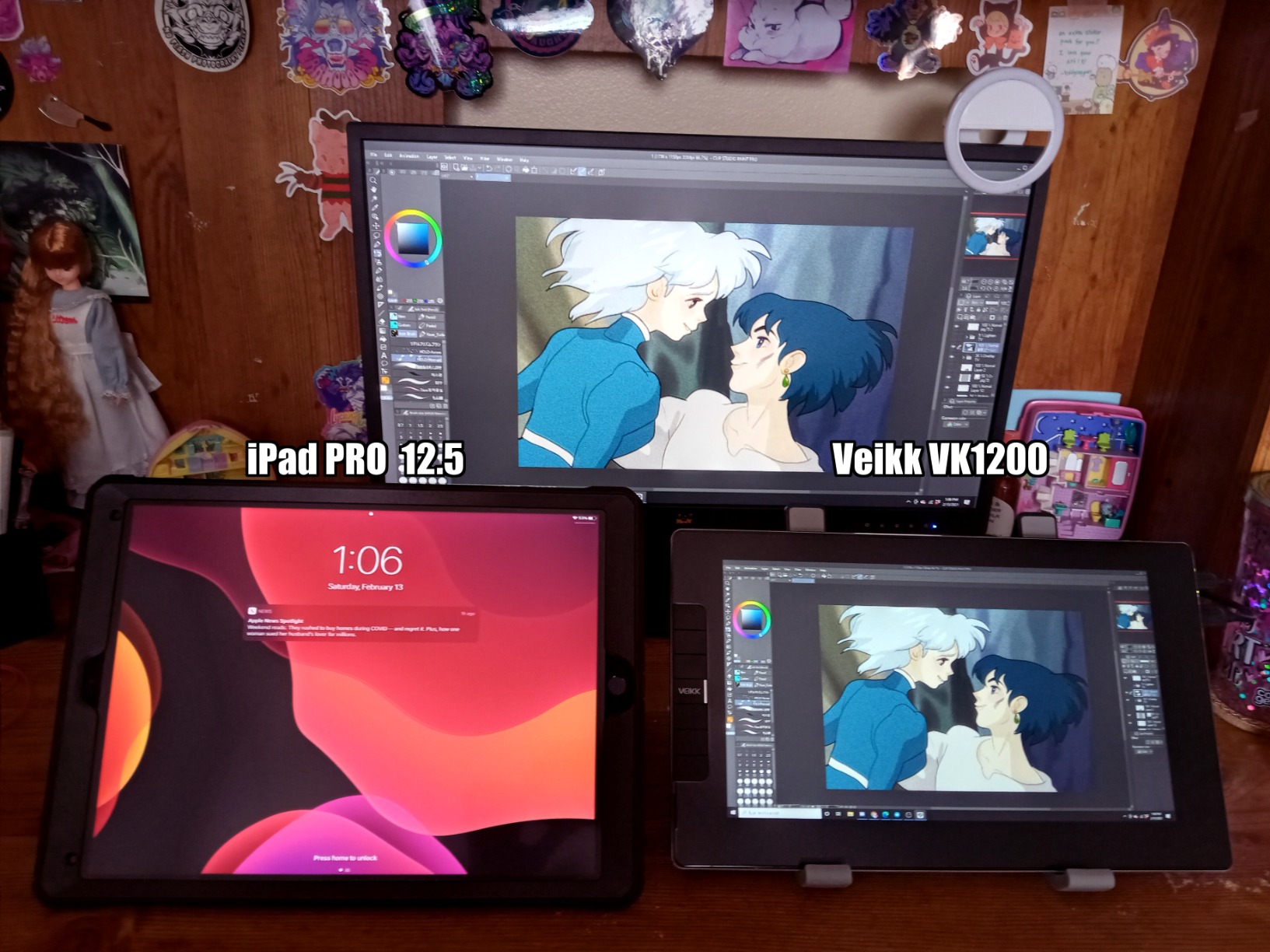 VEIKK VK1200 V2 Drawing Tablet with Screen,11.6-inch Full-Laminated Graphic Drawing Monitor,2 Battery-Free Pens with Tilt Function,6 Customizable Keys,Anti-Glare Glass(Must be Connected to PC to Work) customer photo 2