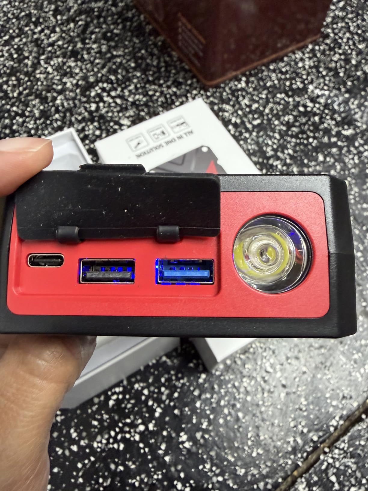 Jump Starter Car Jump Starter Auto Battery Booster Pack 5000A Peak 12V with USB-C Quick Charge, Lithium Jump Box with LED Light (Up to 7.0L Gas or 5.5L Diesel Engine) customer photo 2