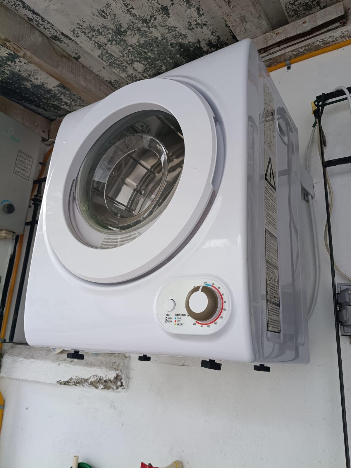 Euhomy Compact Laundry Dryer, 3.5 cu ft Front Load Stainless Steel Clothes Dryers With Exhaust Pipe, 1500W, LCD Control Panel Four-Function Portable Dryer For Apartments, Home, Dorm, White customer photo 2