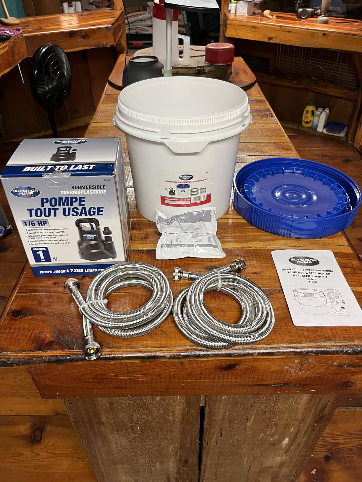 Superior Pump 91660 Tankless Water Heater Descaler Pump Kit with Non-toxic Descaler Solution, 3.5 Gallon, Deluxe customer photo 1