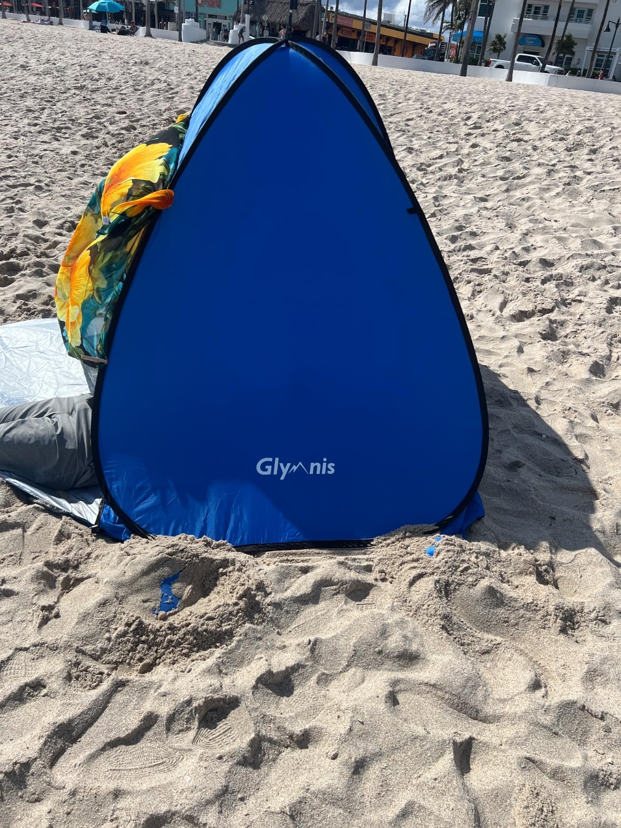 Glymnis Pop Up Beach Tent Beach Shade Tent for 1-4 Persons Sun Shelter UPF 50+ Enclose Zipper Door Portable Easy Up Beach Tent customer photo 1