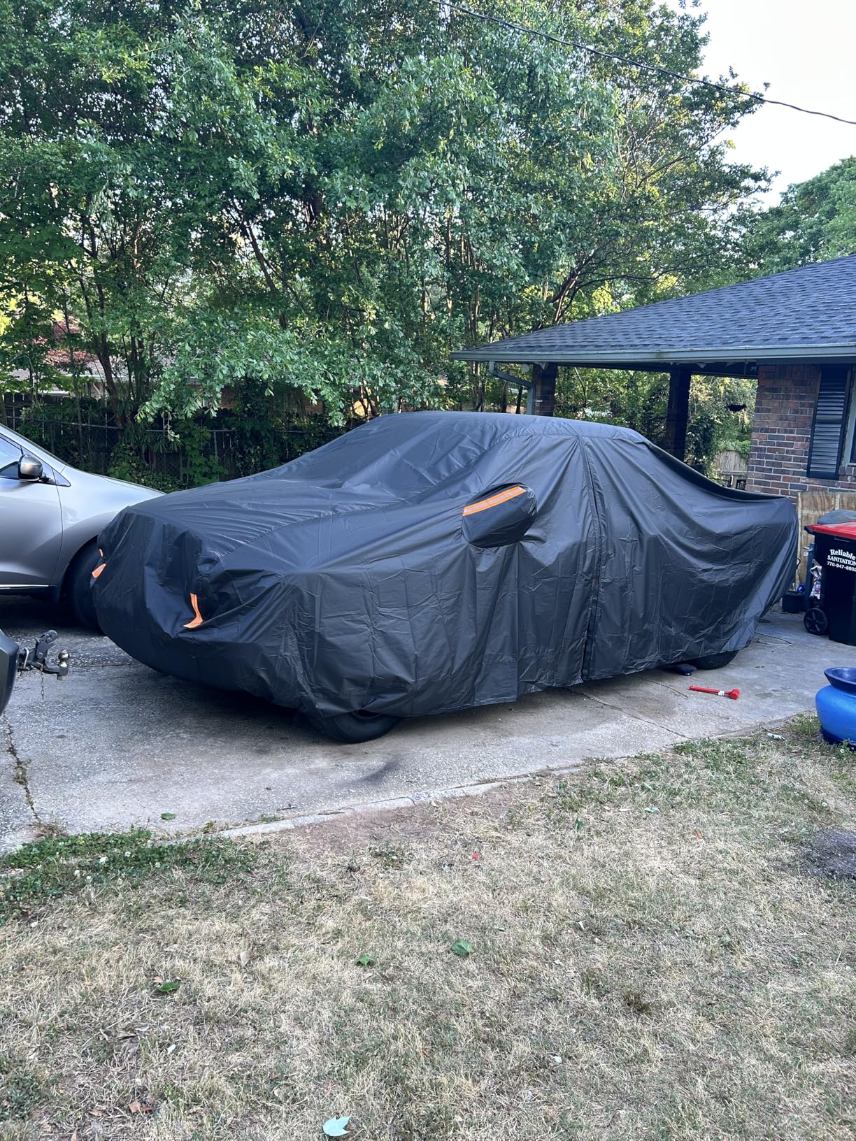 NEVERLAND Sedan Car Cover Waterproof Heavy Duty All Weather Protection Snow Anti-UV Windproof Outdoor Full Car Cover Fit for Automobiles BMW/Mercedes-Benz/Honda (for Car Size:183''L x 70''W x 59''H) customer photo 1