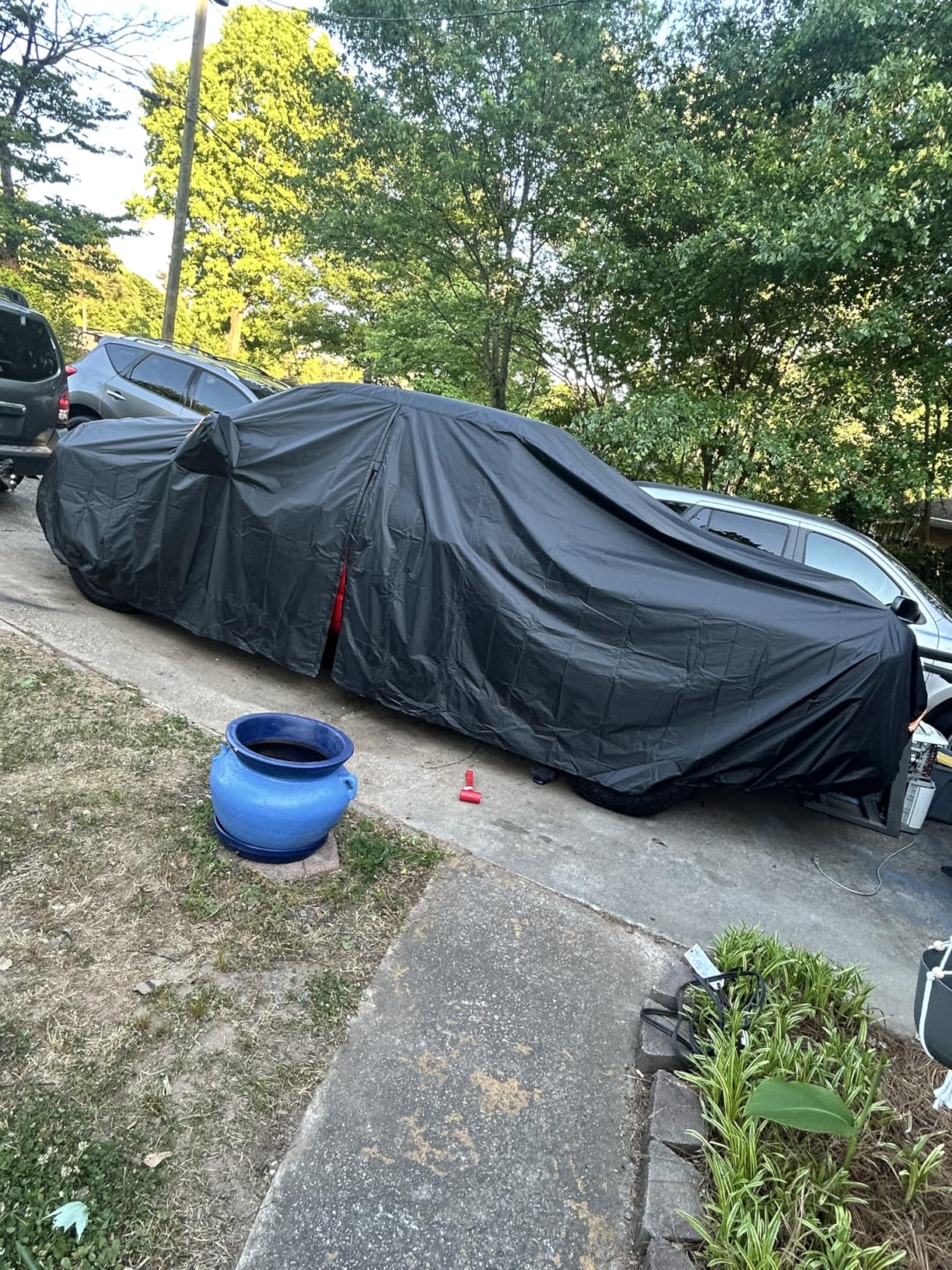 NEVERLAND Sedan Car Cover Waterproof Heavy Duty All Weather Protection Snow Anti-UV Windproof Outdoor Full Car Cover Fit for Automobiles BMW/Mercedes-Benz/Honda (for Car Size:183''L x 70''W x 59''H) customer photo 2