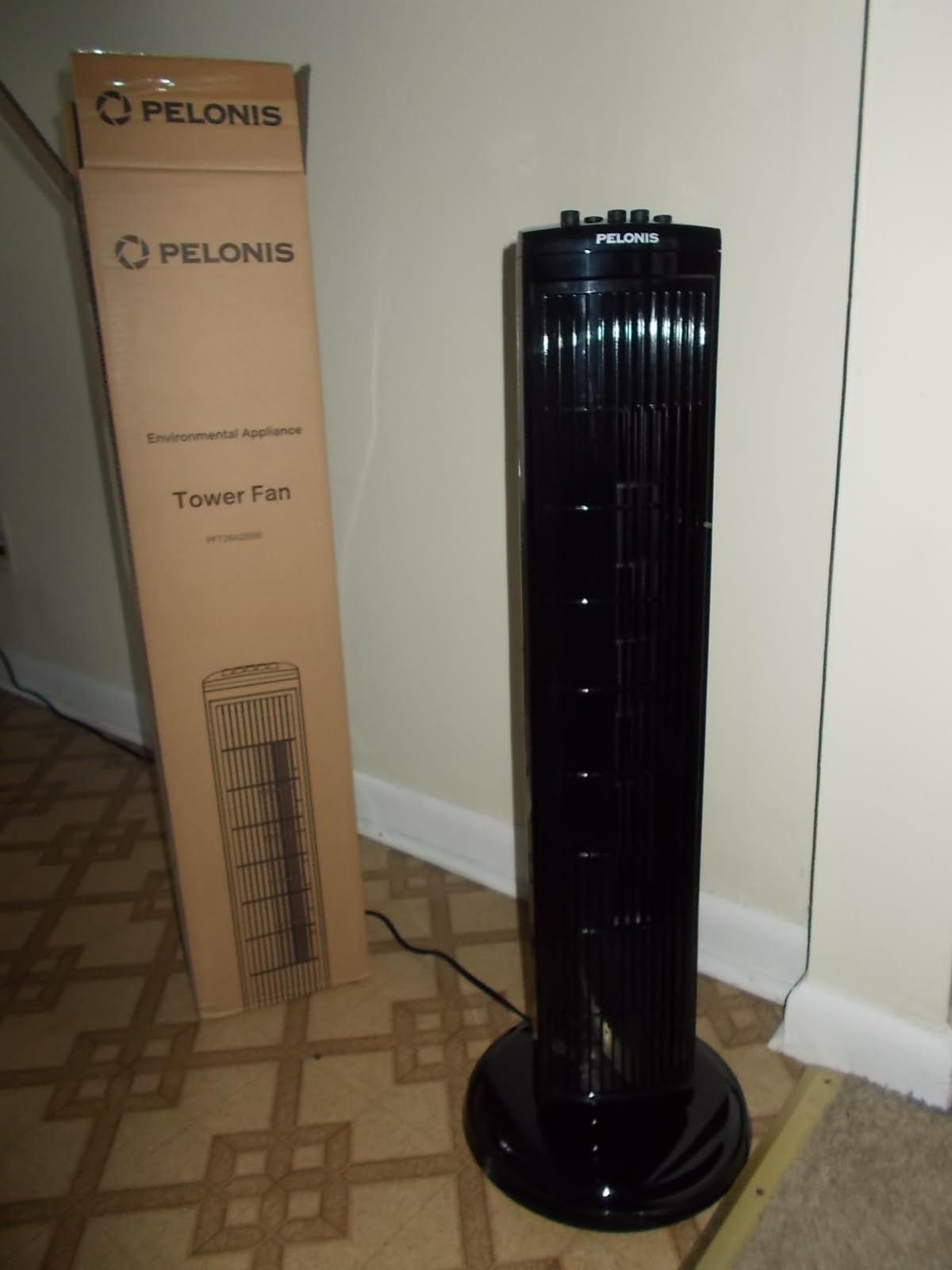 PELONIS 30 Inch Tower Fan for Bedroom, Quiet Oscillating Standing Fan with 3 Speeds, Portable Cooling Fan for Home Office Dorm Room, Auto-off Timer, Black, PFT28A2BBB customer photo 2