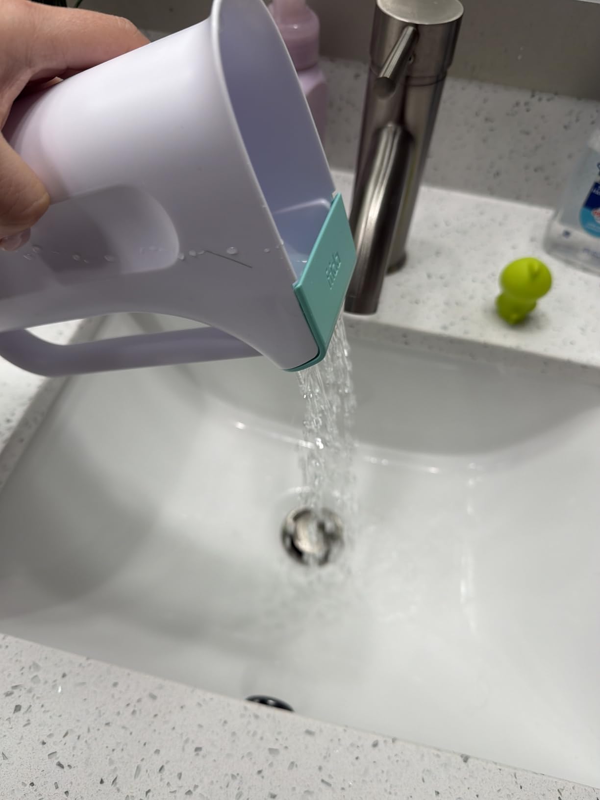 Frida Baby Control The Flow Bath Rinse Cup, Tear Free Rinser to Wash Hair and Body with Easy Grip Handle and Removable Rain Shower, Made in USA customer photo 2